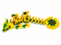 Baby Sunflower Dragon Articulated- Yellow and Green Design with Sunflower Pattern