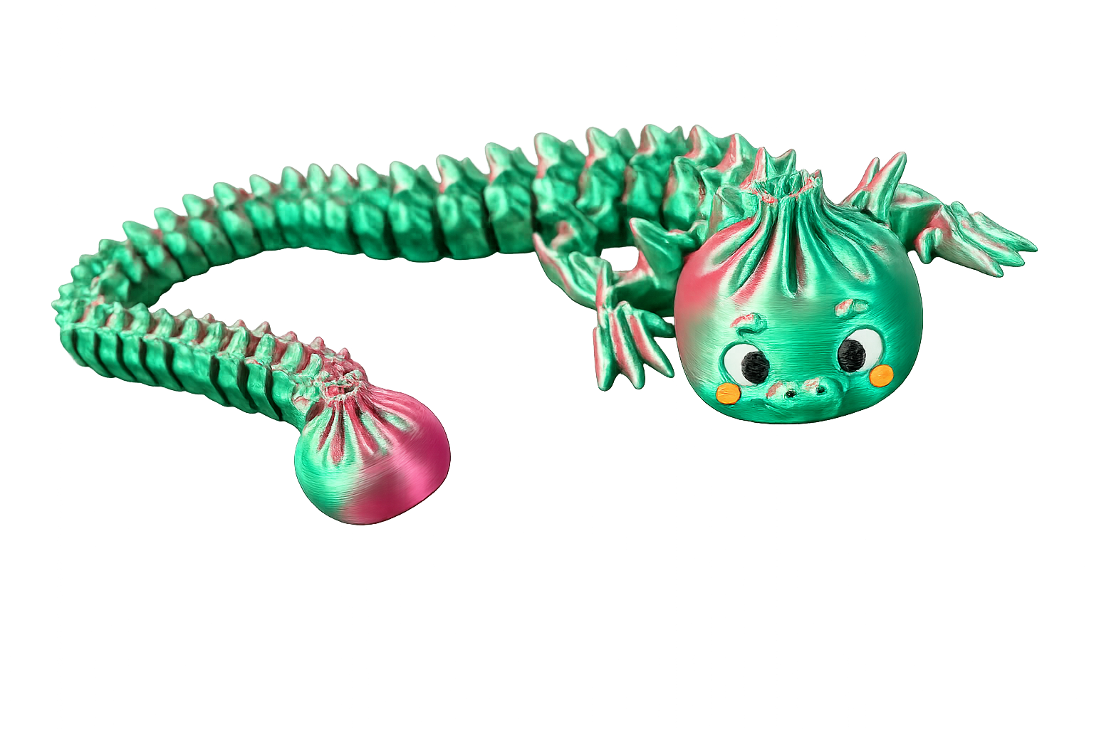 Cute Articulated Dumpling Dragon | Flexible 3D Printed Fidget Toy | Fantasy Desk Pet